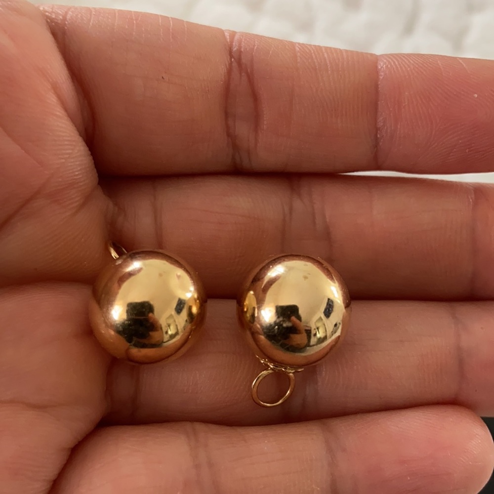 2 yellow gold balls 14k - Picture 4 of 6